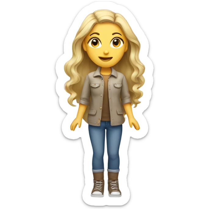 beautiful daughter, full body, white, blonde or light brown hair  sticker
