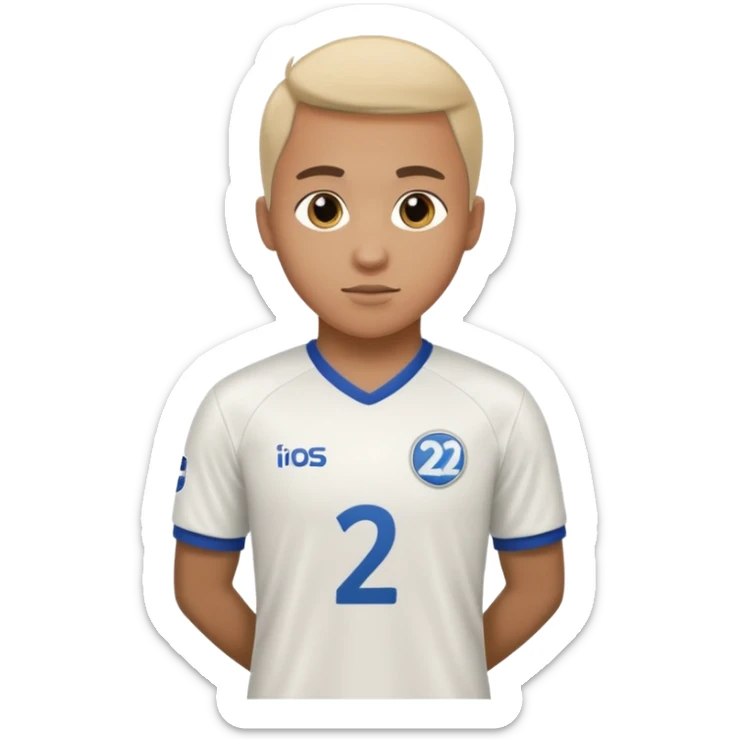 White soccer jersey turn around with number 22 and my name RONIHO sticker