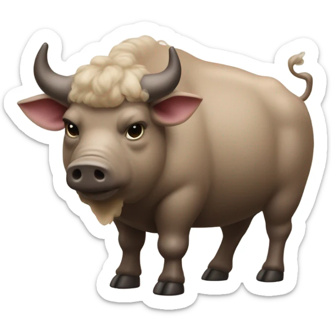 Buffalo pig sticker