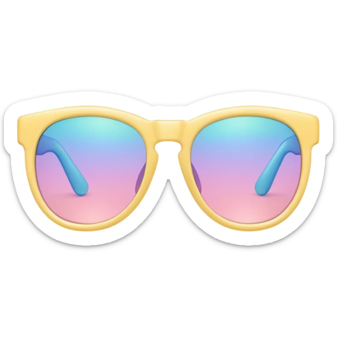 A colorful pair of Pastel sunglasses (aesthetic, loose object, apparel), 3/4 angle sticker