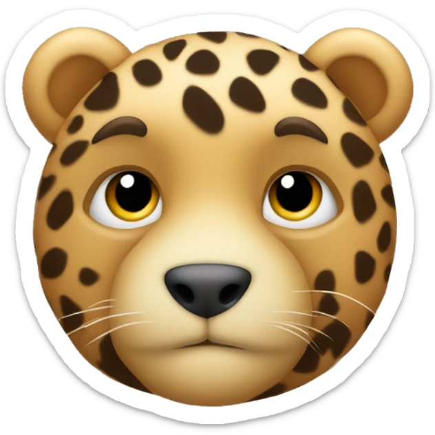 Un ours en peluche a coté d’un cœur motifs léopard  sticker