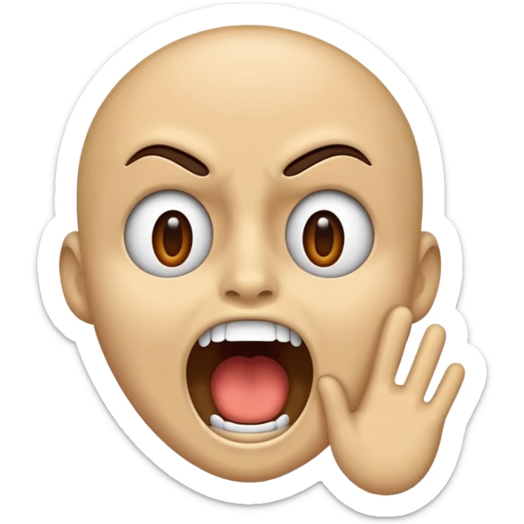 Someone screaming as loud as they can, make it skin color and no other stuff on it sticker