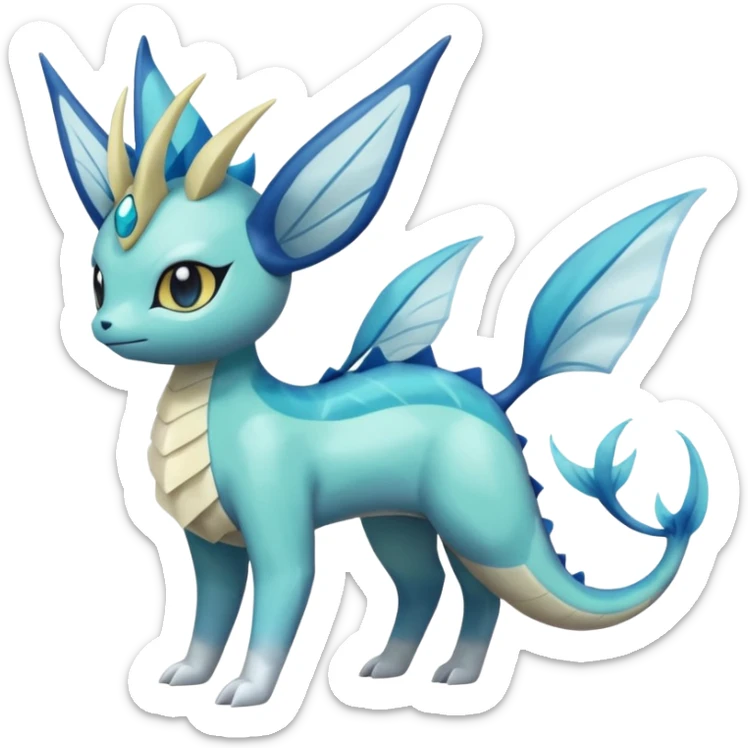 Faerie-Vaporeon-Mezprit-Meloetta-Palkia-Pokémon, full body sticker