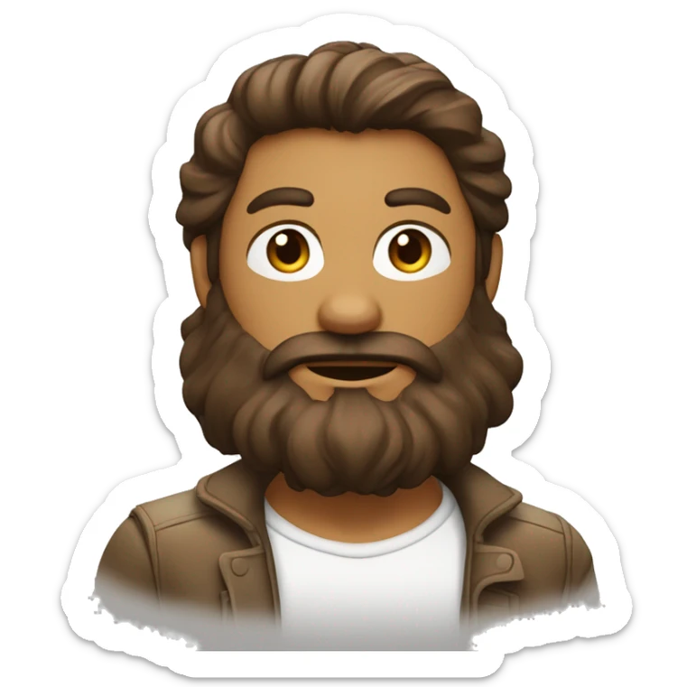 un garcon brun et blanc avec de la barbe et les cheveux court raide sticker