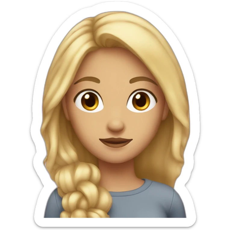 19 years old girl with blond hair and brown eyes sticker