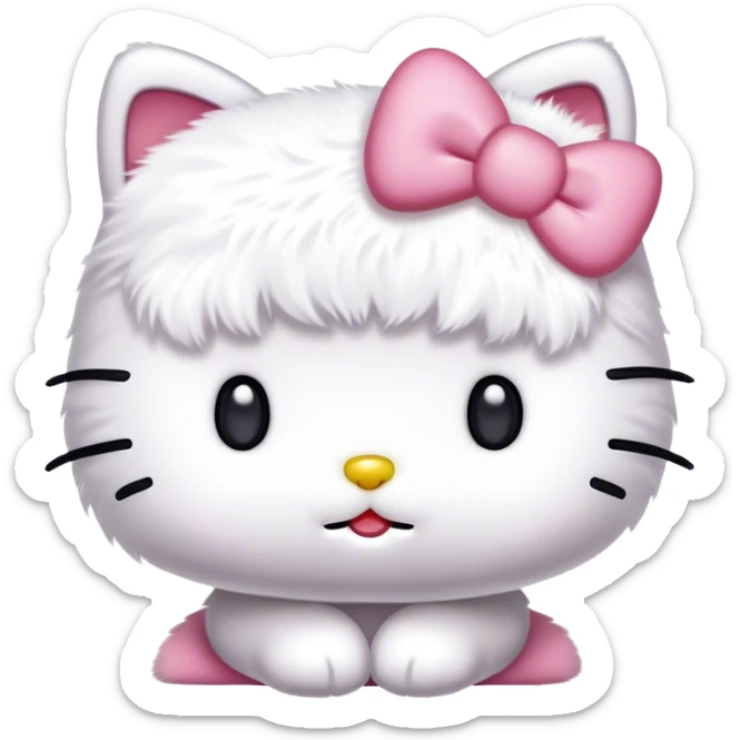 Cutest hello kitty that looks like the one in hello kitty and friends exact picture cute no mouthe  sticker