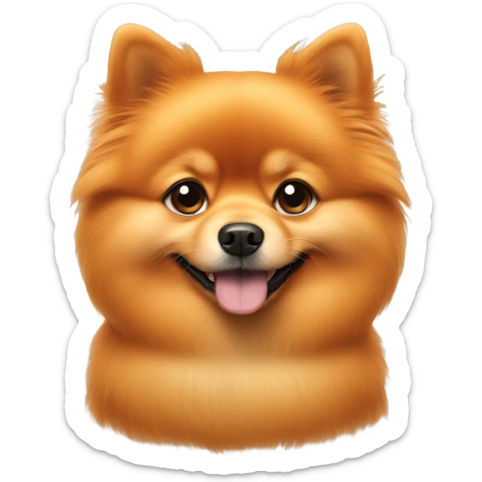 orange Pomeranian dog with two girls  sticker