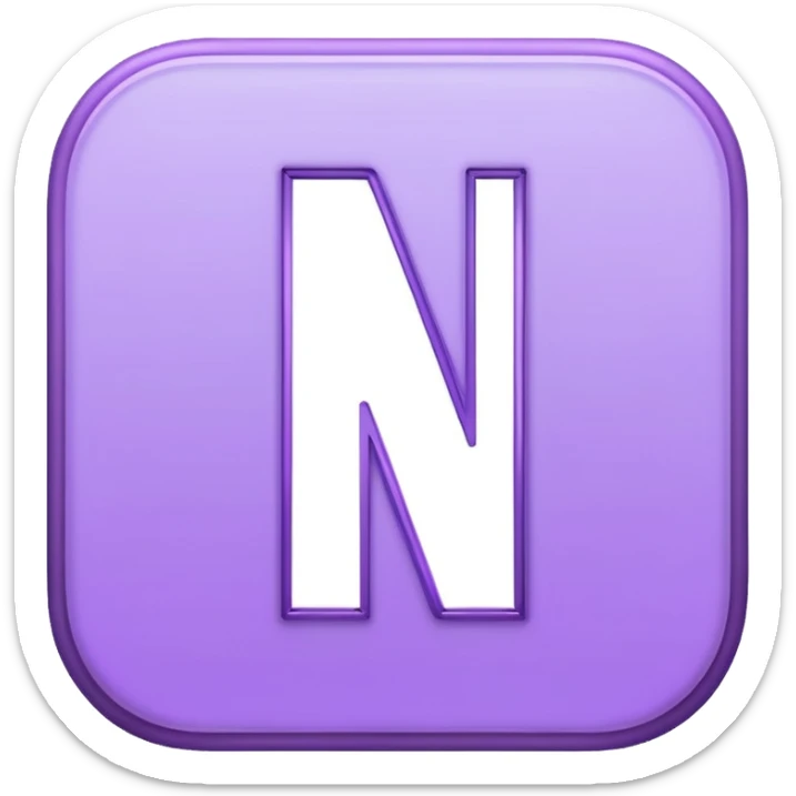 Netflix aesthetic "N" logo in pastel purple with illuminated outline sticker