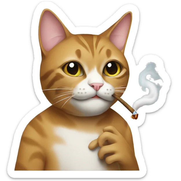 cat smoking sticker