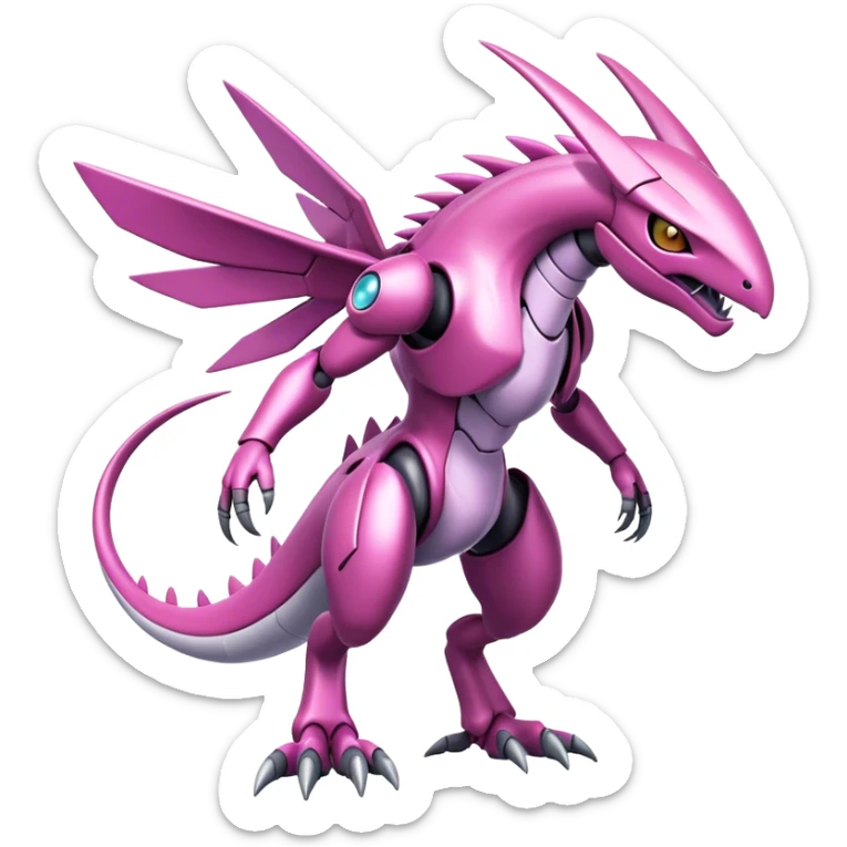  Cool Edgy Shiny Ethereal Legendary Digimon-Genesect-Palkia-hybrid full body sticker