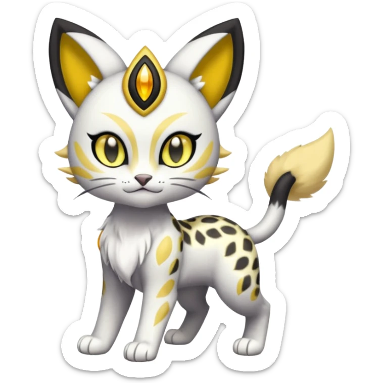 Meloetta-Gatomon-Liepard-Pokémon-Digimon-Fakémon-fusion-hybrid-creature sticker