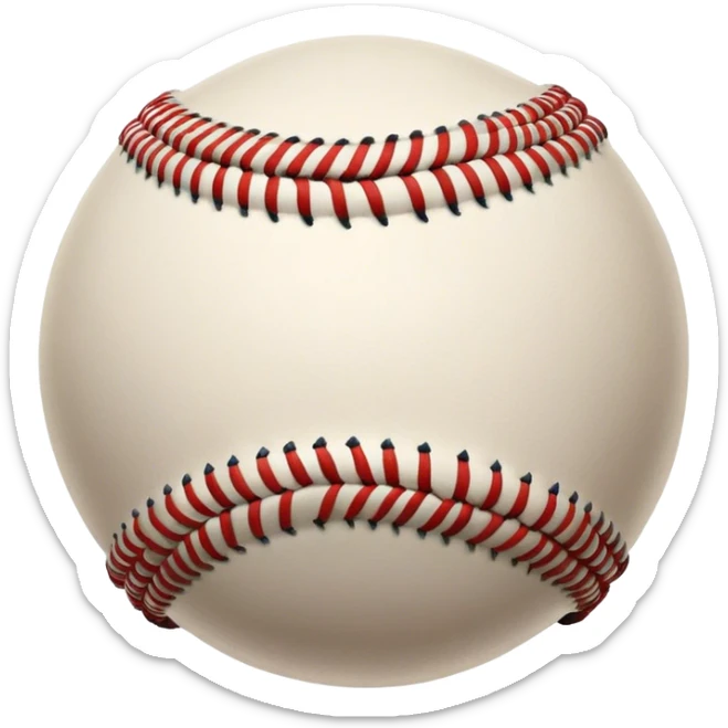Cinematic Realistic image of a classic baseball, rendered with detailed stitching and textured leather, set against a nostalgic ballpark backdrop with soft, golden lighting that evokes Americana sticker