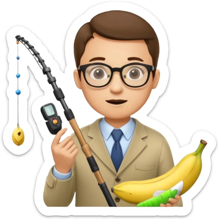 Make accountant loves fishing bananas movies and comics sticker