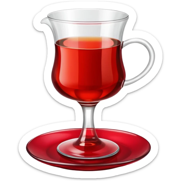 Tavşan kanı türk çayı ince belli bardakta sticker