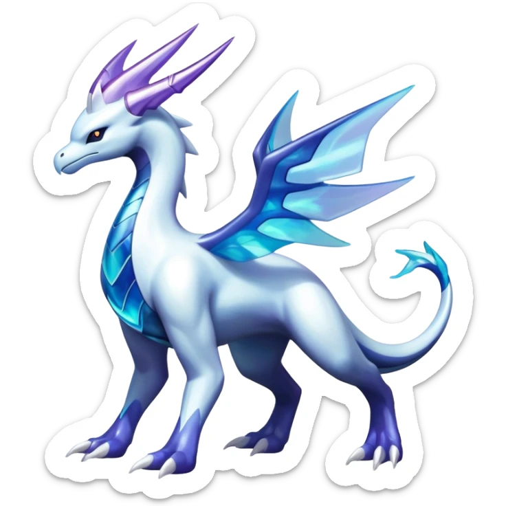 lugia-dialga-suicune-hybrid, marbled glass markings, full body sticker