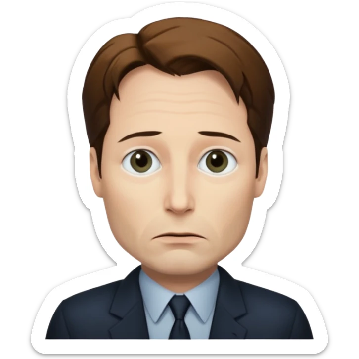 trust no one Mulder from the x-files looking very very worried sticker