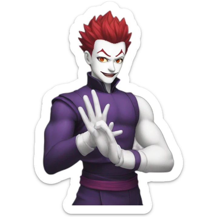 A picture of Hisoka with the name Sarah on his hand sticker