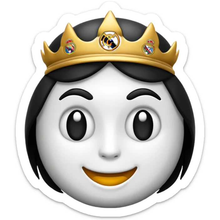 Real Madrid emoji Schwarz weiss sticker