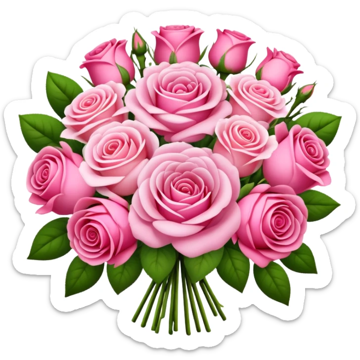 Huge pink flower bouquet with different flowers and pink tones and roses sticker