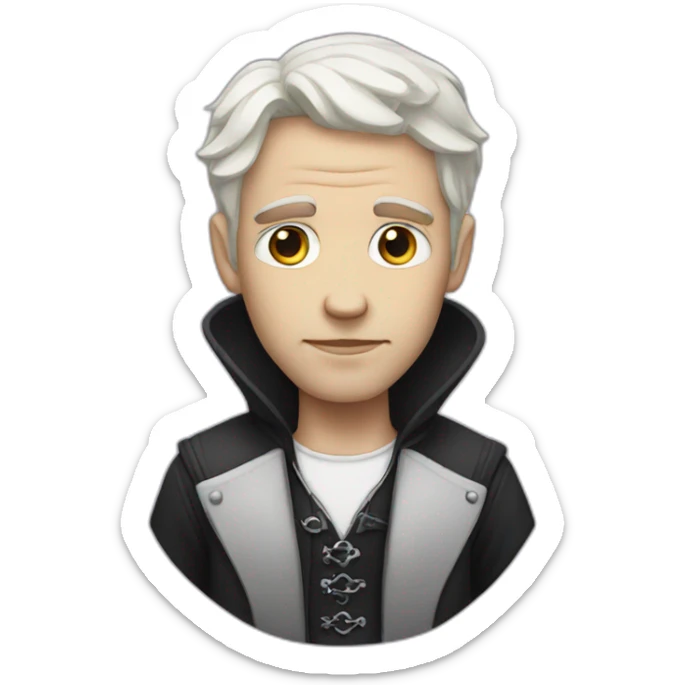 Gothic white male sticker