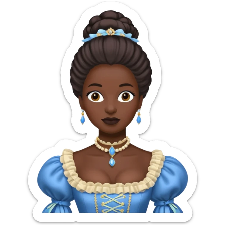 marie Antoinette fashion dark skinned woman sticker