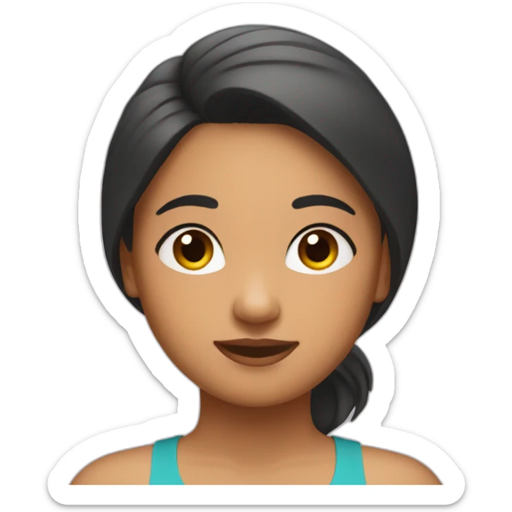 Latin short straight hair girl doing yoga sticker