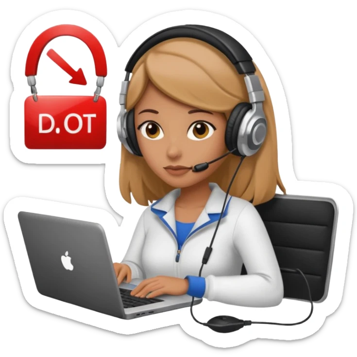 super busy female with laptop and headphones do not disturb sticker