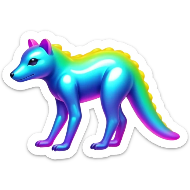Shiny Colorful Neon Colors Fakémon-Pokémon-Creature Full Body sticker