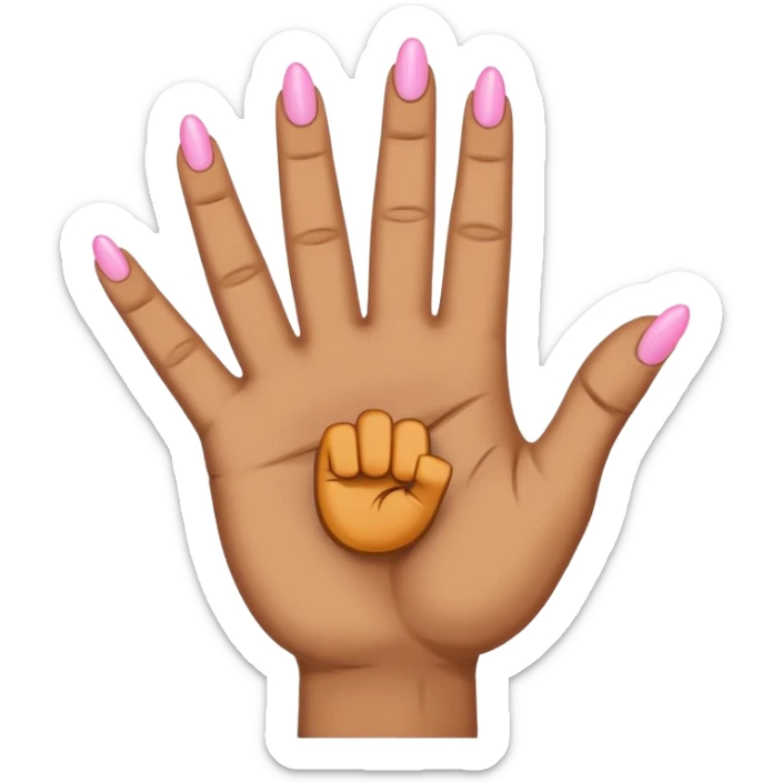 hand with rock symbol with the middle and index finger crossing over, middle behind index sticker