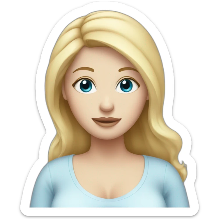 White Pregnant Woman With Blonde Hair And Blue Eyes sticker