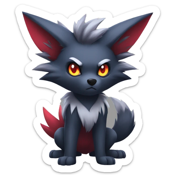 Cool Edgy Zorua-Zoroark-Mightyena full body sticker