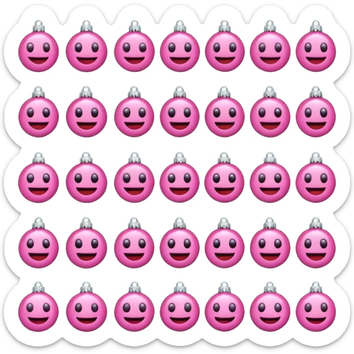 Aesthetic clean girl pink Christmas emojis sticker