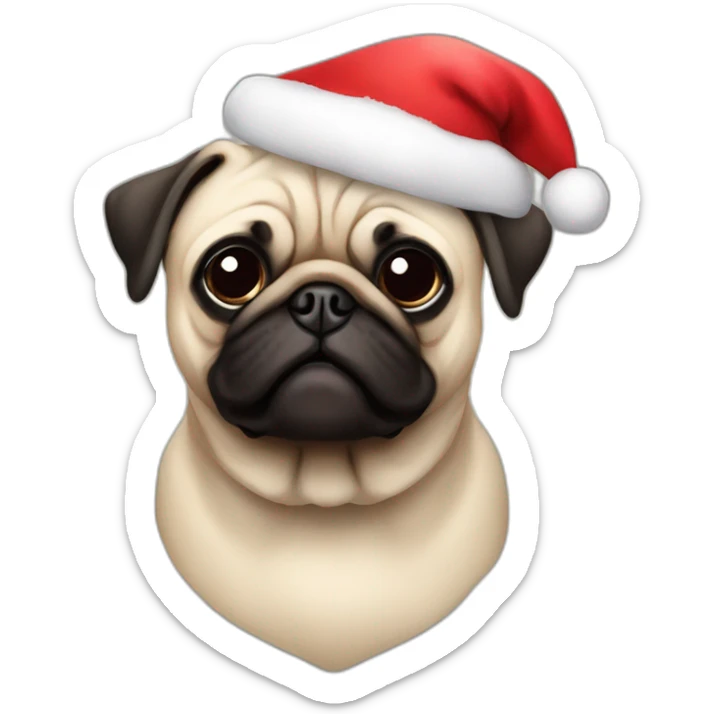 Pug navideño sticker
