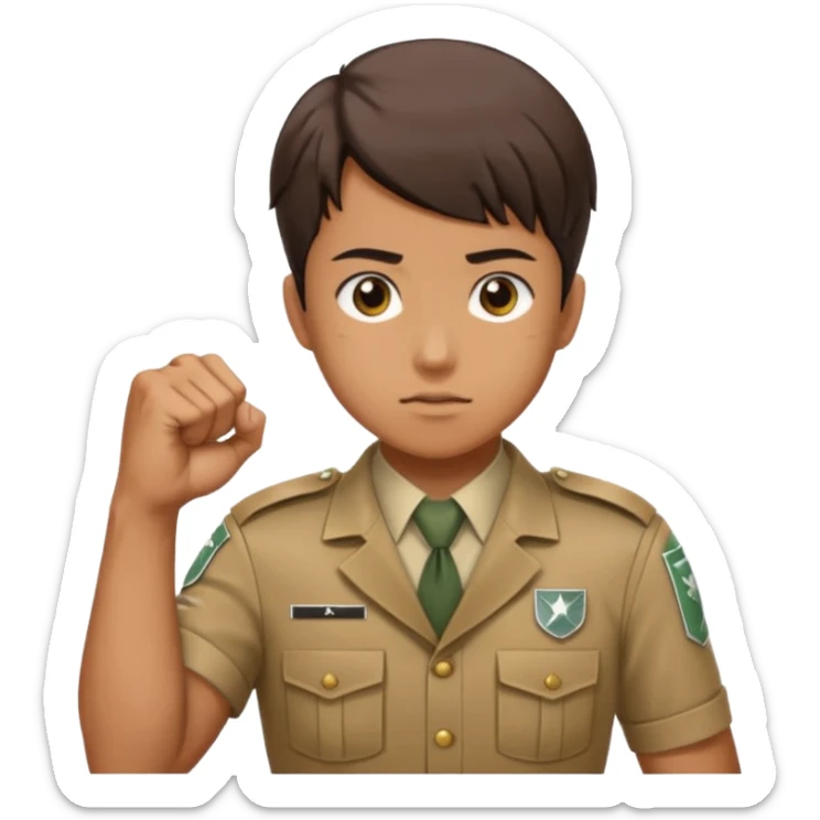 Shinzou wo sasageyo and fist on the chest sticker