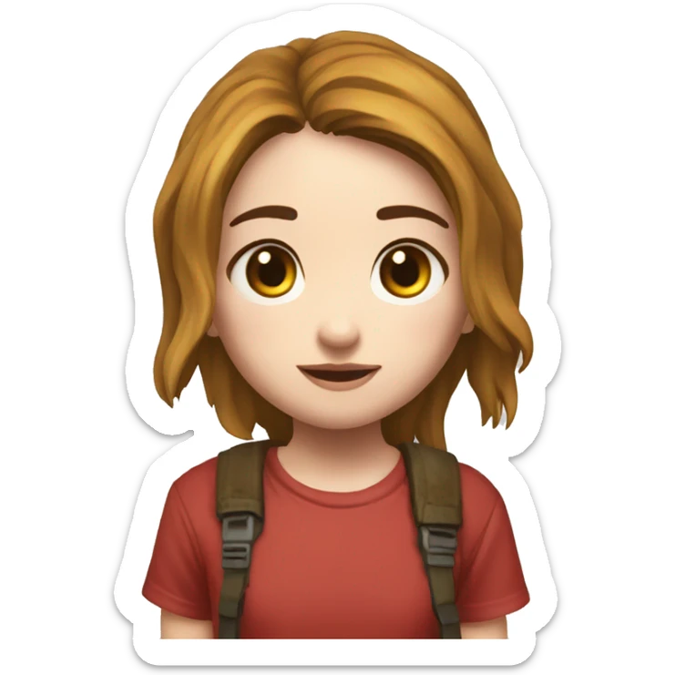 Ellie the last of us red t-shirt Little bit dezoom sticker