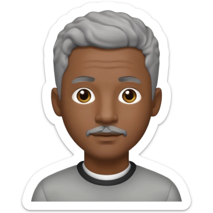 A cool debinaire black man with a very short wavy gray haired crew cut and a very short trimmed goatee. sticker