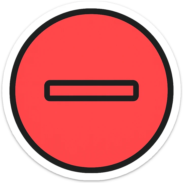 red minus symbol, clean and modern, suitable for a changelog Discord channel sticker