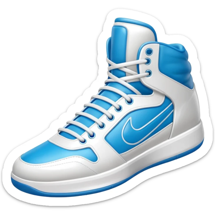 basketball sneaker object icon, high-top shoes, sporty design, glossy details, 3D cartoon, mobile game icon style, centered, clean background, no text, no watermark
 sticker