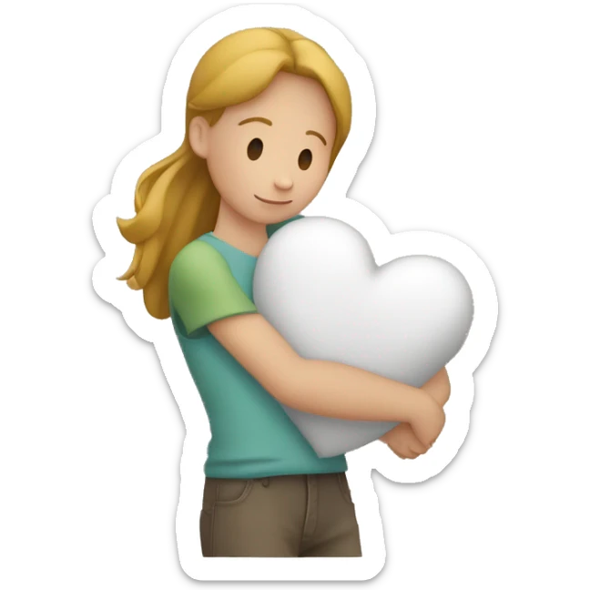 Garçon avec un cœur dans les mains avec écris Manon à l’intérieur du cœur  sticker