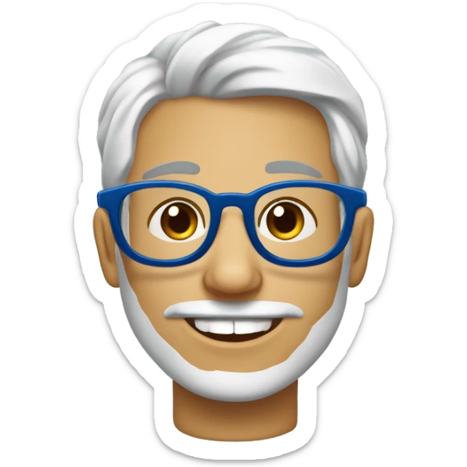 Chico con lentes azules, un lunar chiquito arriba de su boca en la derecha, morenito, de peinado de lado  sticker