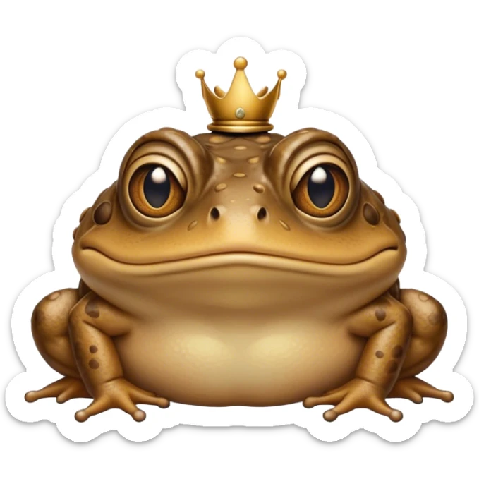Cinematic Noble Toad Portrait Emoji, Poised and earthy, with a stout, robust build covered in textured, warty skin in warm, natural tones and deep, observant eyes, Simplified yet sharp and sophisticated features, highly detailed, glowing with a soft, natural mossy glow, high shine, intelligent and grounded, stylized with an air of rustic authority, focused and steady, soft glowing outline, capturing the essence of a watchful amphibian guardian that appears ready to leap out of the screen with effortless command! sticker