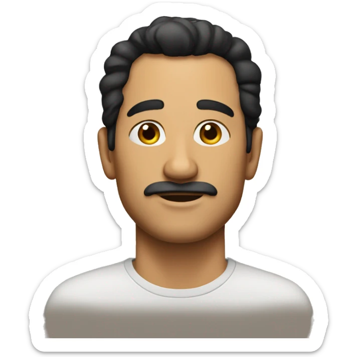 A latin man in his forties, black hair, no moustache  sticker