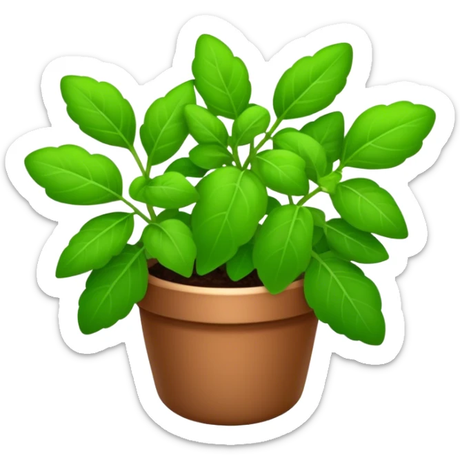 Cinematic Realistic Oregano Emoji, Bold and aromatic, with dark green leaves that radiate flavor and warmth. The plant’s rounded leaves create a lush, hearty growth, while the distinct scent invites comfort and coziness. Soft glowing outline, capturing the essence of bold flavor and herbal richness in a sprig of oregano! sticker