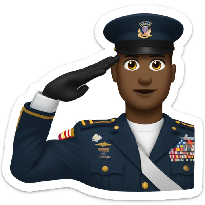 United States marine dress blues salute sticker