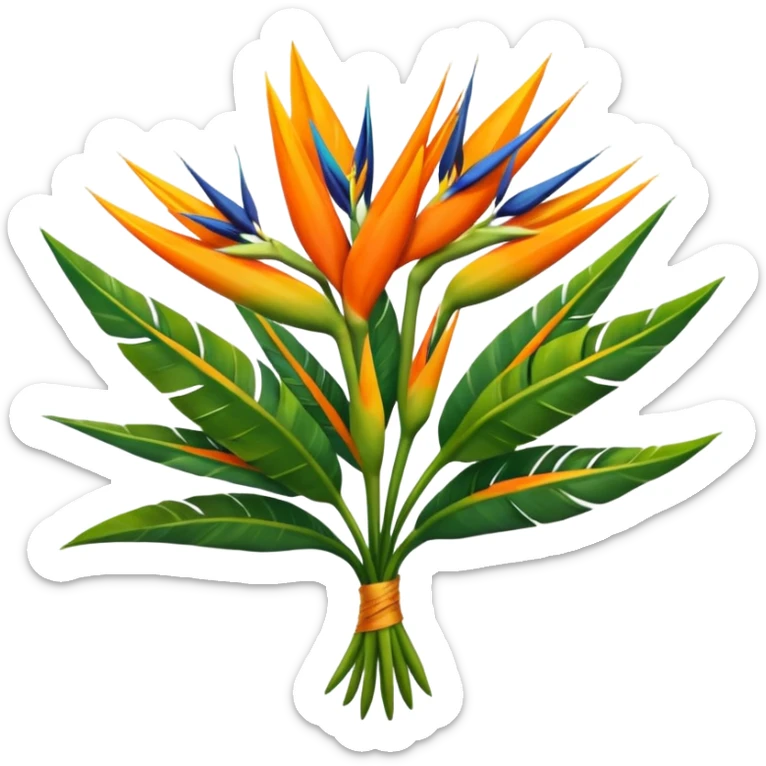 Large Birds of paradise bouquet of flowers  sticker