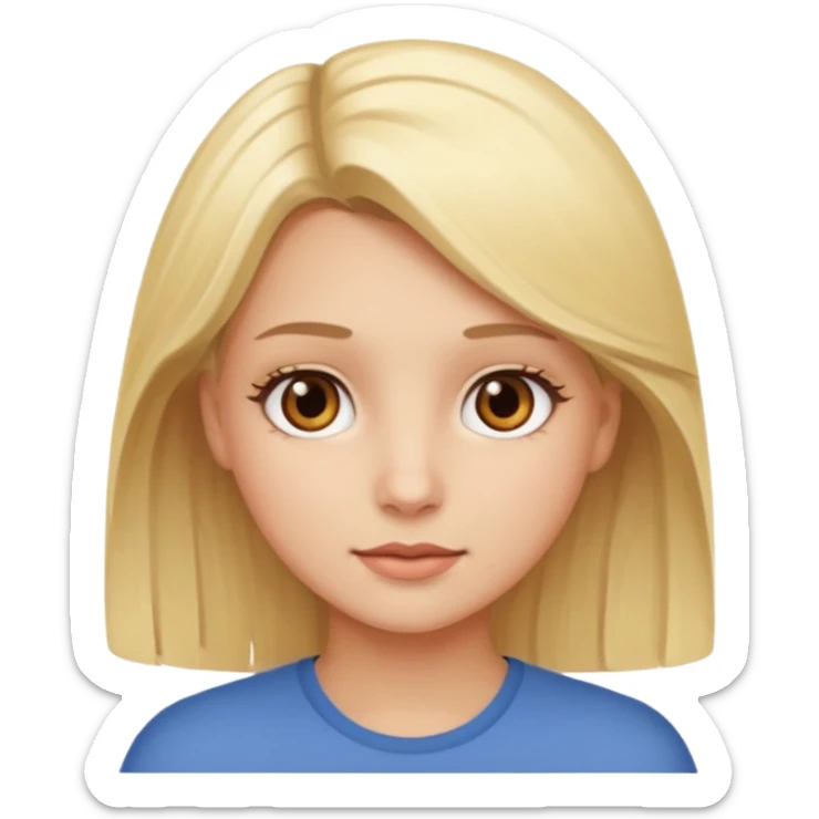 Blonde girl brown eyes sticker