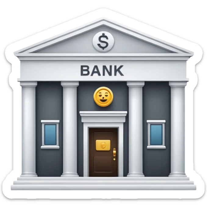 Emoji de banco estilo iOS OSEA UN BANCO, LA ESTRUCTURA NO UNA CARA sticker
