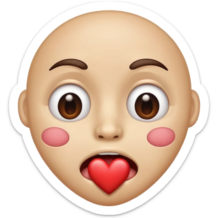 face with heart-shaped eyes and drooling mouth, merging love and craving emotions sticker