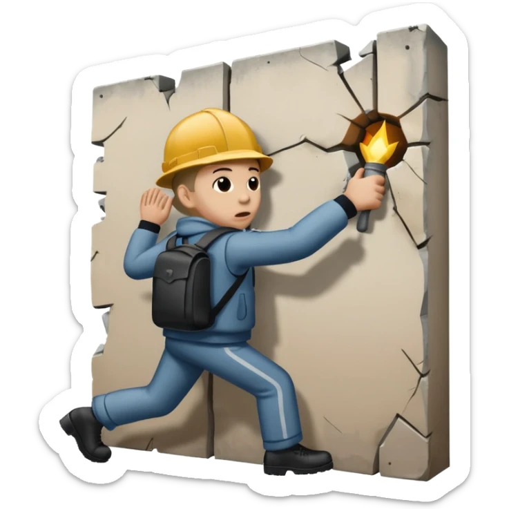 Una bandiera con una persona che abbatte il Murè che c’era a Berlino US e URSS sticker