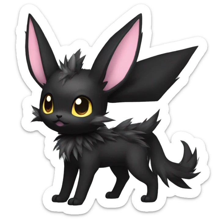 Dark Black Punk Kawaii Eeveelution-Cute-Pokémon-fusion full body sticker